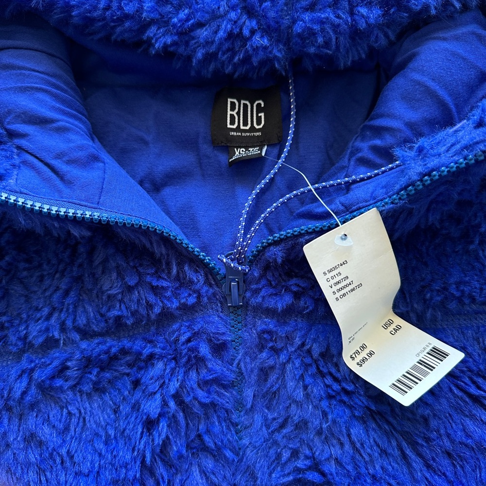 BDG Blue Fuzzy Jacket / XS / NWT
